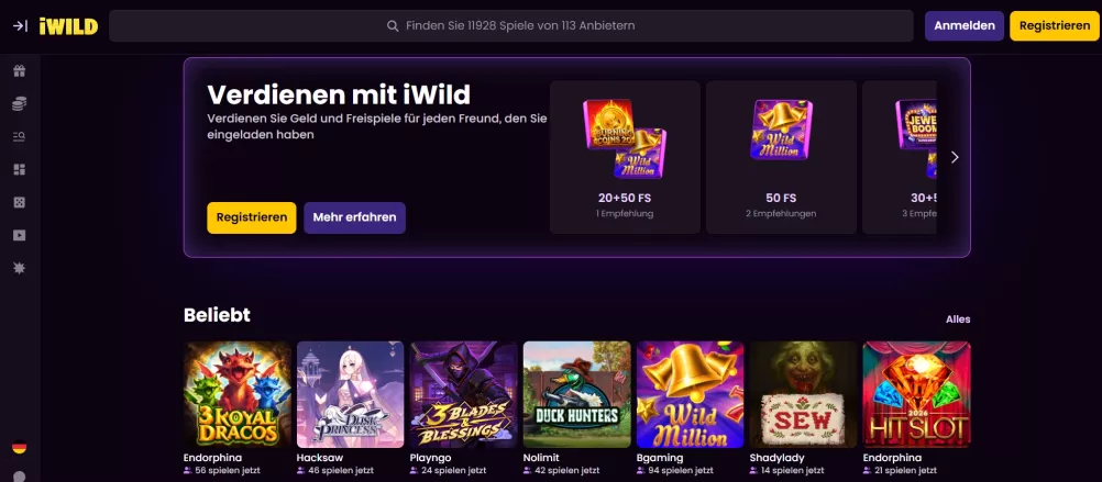 Iwild Casino 550% Bonus bis zu 3.400€ + 400 Freispiele – Jetzt spielen